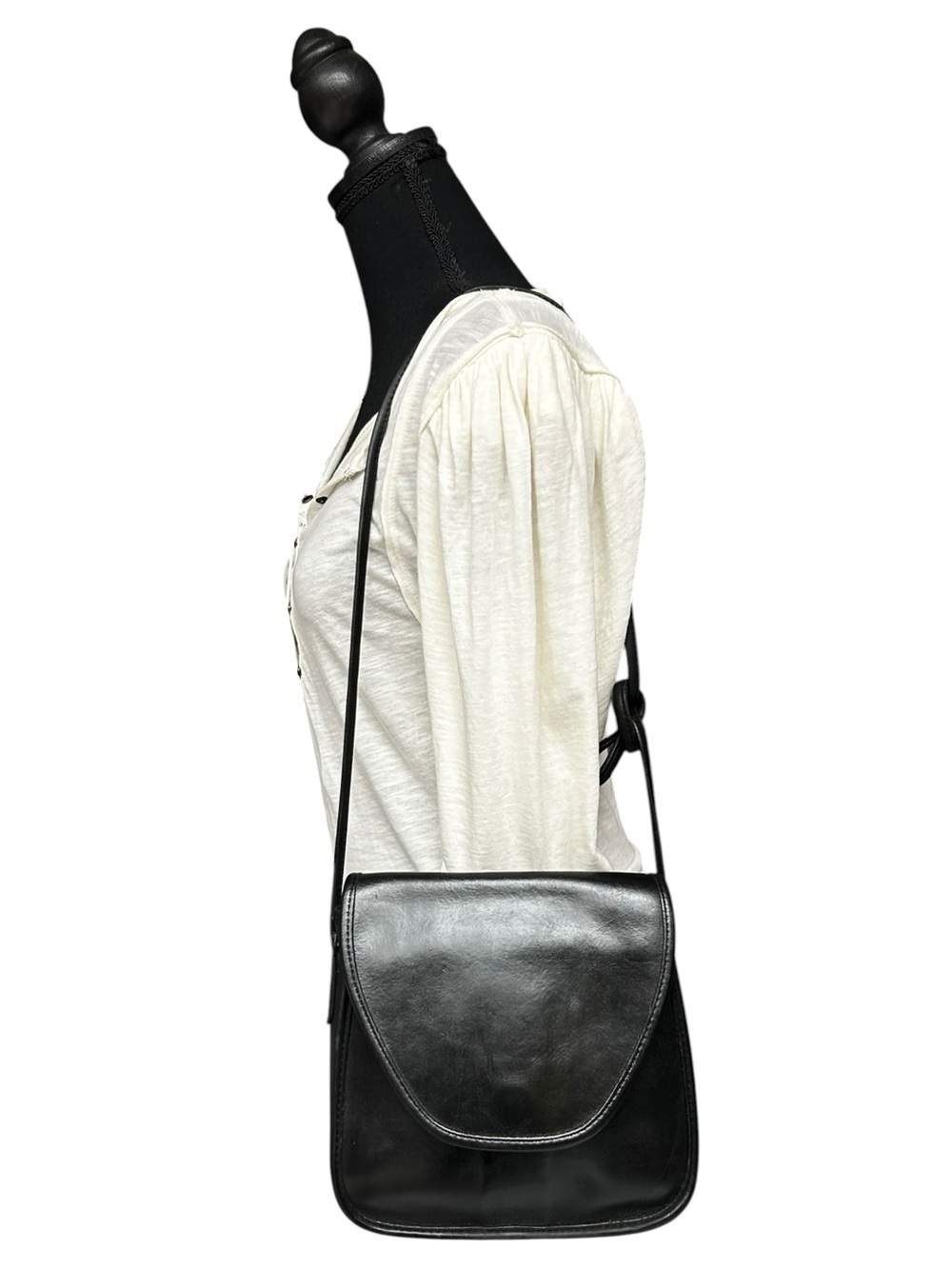 Vintage Coach Lindsay Bag 9888 Black Leather Crossbody Flap Bag - Picture 14 of 15